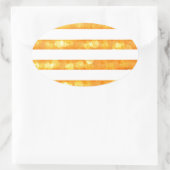 Bokeh Strepen Oranje En Wit Ovale Sticker (Tas)