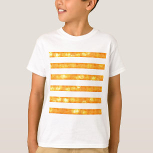 Bokeh Strepen Oranje En Wit T-shirt