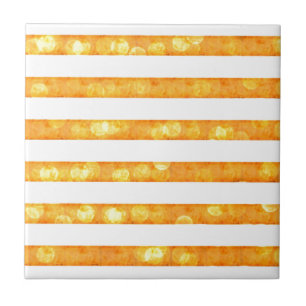 Bokeh Strepen Oranje En Wit Tegeltje