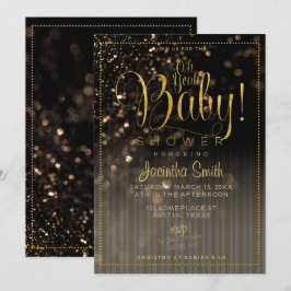 Bokeh Stripes Glam Baby shower | Ja, Baby. Kaart