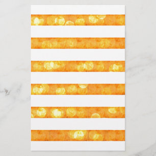 Bokeh Stripes Oranje en wit Briefpapier