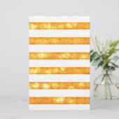 Bokeh Stripes Oranje en wit Briefpapier (Staand voorkant)
