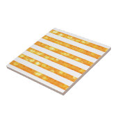 Bokeh Stripes Oranje en wit Tegeltje (Zijkant)