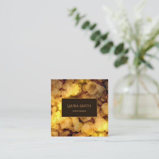 Bokeh Style Gradient Design Vierkante Visitekaartje (Staand voorkant)