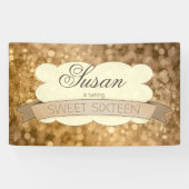 Bokeh Sweet Sixteen Gold Spandoek (Horizontaal)