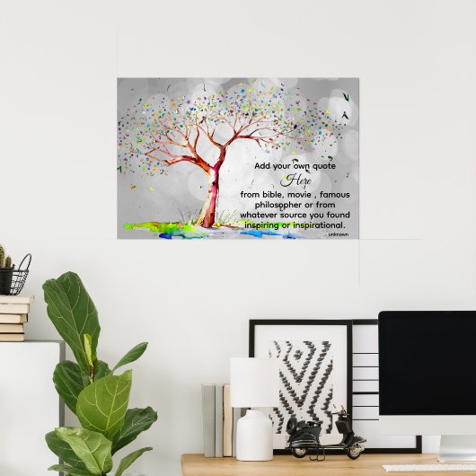 *~* Bokeh Tree AP81 Artistiek Etherisch DIY Citaat Poster (Thuiskantoor)