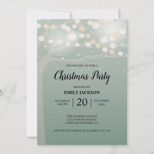 Bokeh Tree Invitation Kaart (Voorkant)