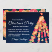 Bokeh Tree-lampjes, kerstfeest uitnodigen Aankondiging (Voorkant / Achterkant)