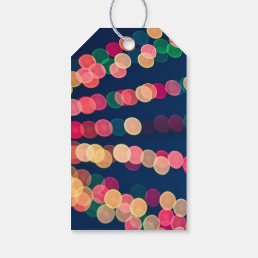 Bokeh Tree Lights, Kerstmis Cadeaulabel (Achterkant)