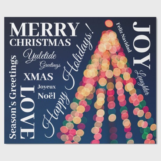 Bokeh Tree Lights, Kerstmis Cadeaupapier (Vlak)