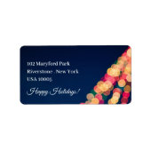 Bokeh Tree Lights, Kerstmis Etiket (Voorkant)