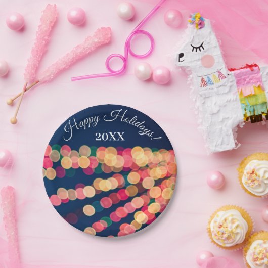 Bokeh Tree Lights, Kerstmis Papieren Bordje (Feest)