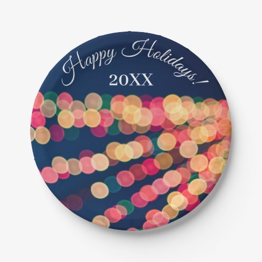 Bokeh Tree Lights, Kerstmis Papieren Bordje (Voorkant)