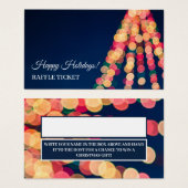 Bokeh Tree Lights, Kerstmis Raffle Ticket Visitekaartje (Voorkant /achterkant)