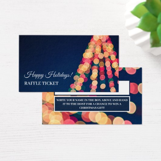 Bokeh Tree Lights, Kerstmis Raffle Ticket Visitekaartje (Bureau)