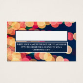 Bokeh Tree Lights, Kerstmis Raffle Ticket Visitekaartje (Achterkant)