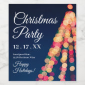 Bokeh Tree Lights, Kerstmis Wijn Etiket (Enkel label)