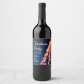 Bokeh Tree Lights, Kerstmis Wijn Etiket (Voorkant)