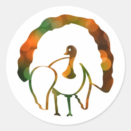 Bokeh Turkey Ronde Sticker (Voorkant)