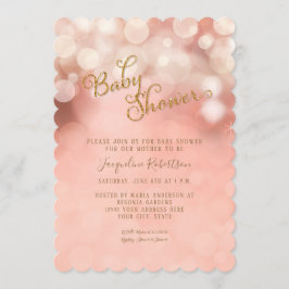 Bokeh Twinkle Light Princess Girl Baby shower Pink Kaart