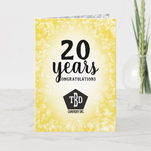 Bokeh universele werknemersjubileumkaart kaart (Voorkant)