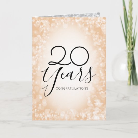 Bokeh universele werknemersjubileumkaart kaart (Voorkant)