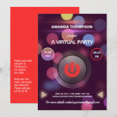 Bokeh Virtual Birthday Party Kaart (Voorkant / Achterkant)