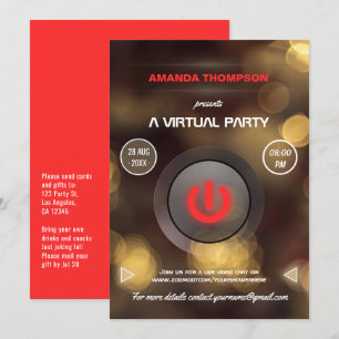Bokeh Virtuele Verjaardagsfeest Gig Uitnodiging