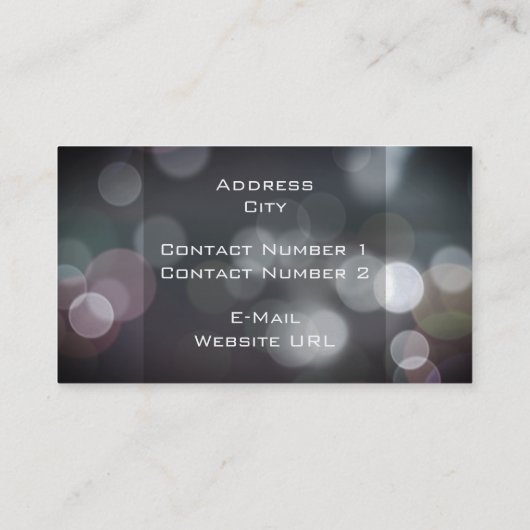 Bokeh Visitekaartje (Achterkant)