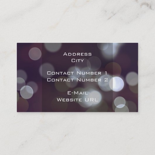 Bokeh Visitekaartje (Achterkant)