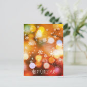 Bokeh Vivid Lights Sneeuwvlokken - Modern Kerstmis Feestdagenkaart (Staand voorkant)