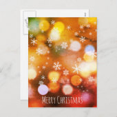 Bokeh Vivid Lights Sneeuwvlokken - Modern Kerstmis Feestdagenkaart (Voorkant / Achterkant)