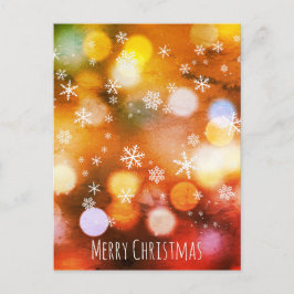 Bokeh Vivid Lights Sneeuwvlokken - Modern Kerstmis Feestdagenkaart