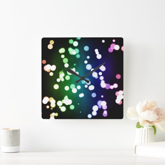 Bokeh Wall Clock Vierkante Klok (Huis)