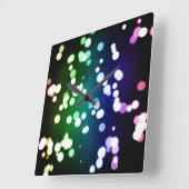 Bokeh Wall Clock Vierkante Klok (Hoek)