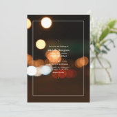 Bokeh Wedding Uitnodiging (Staand voorkant)