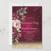 Bokeh Witte Bourgondische Rozen Rood Pensioen Kaart (Voorkant)