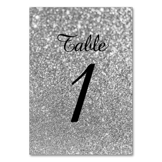 Bokeh Zilver Glitter Moderne Calligrafie Kaart (Voorkant)