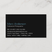 Bokeh & Zoom Lens Fotograaf Visitekaartje D6 (Achterkant)