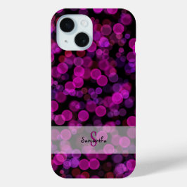 Bokehlichten in paars en roze iPhone 15 case