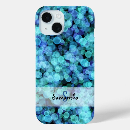 Bokehlichten in tinten blauw Case-Mate iPhone case (Achterkant)