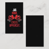 Bokende handschoenen opdrachten Jab Hook Cross Upp Visitekaartje (Voorkant / Achterkant)