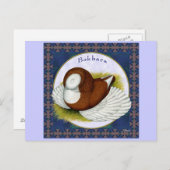 Bokhara duif in de ronde briefkaart (Voorkant / Achterkant)