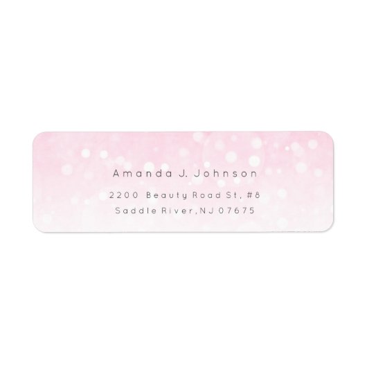 Bokhe Lights Delicate Pink Ombre Adress Etiket (Voorkant)