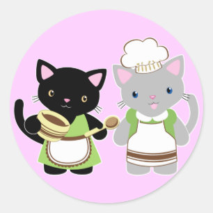 Bokkatten van Yoyo en Suki Neko Ronde Sticker