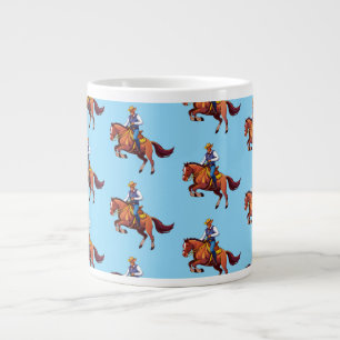 Bokken paard met de man grote koffiekop