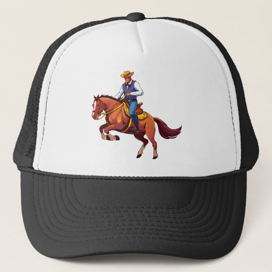 Bokken paard met de man trucker pet (Voorkant)