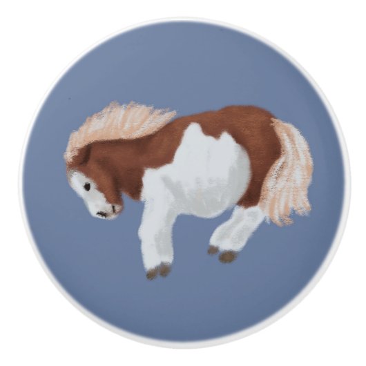 Bokkend Paard  Keramische Knop (Voorkant)