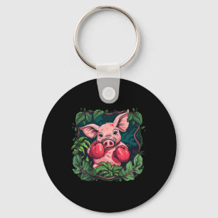 Bokkende Varken Met Bokshandschoenen Kickboksen Gr Sleutelhanger
