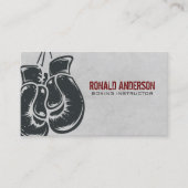 Boks handschoenen hangend | Fitness visitekaartje (Voorkant)